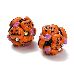 Halloween-Motiv Polymer Clay Strassperlen mit Harz&nbsp;RESI-Z045-02B-04