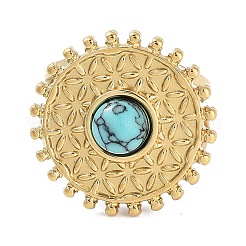 Placcatura ionica (ip) anello in acciaio inossidabile 304&nbsp;RJEW-B059-05G-01
