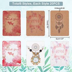 120 Stück 6 Stile Papier-Halsketten-Displaykarten&nbsp;CDIS-NB0001-39