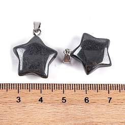 Natürlichen schwarzen Stein-Anhänger&nbsp;G-Q172-09P-02