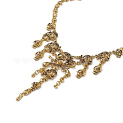 Collar babero de aleación de calavera&nbsp;NJEW-L175-01AG