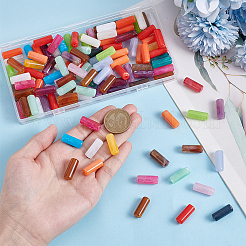 120 Stück säulenförmige Acrylperlen in Edelstein-Imitation&nbsp;MACR-UN0001-06