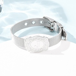 Bracelet de montre en acier inoxydable 304 pour femmes et hommes&nbsp;BJEW-P386-09P-J