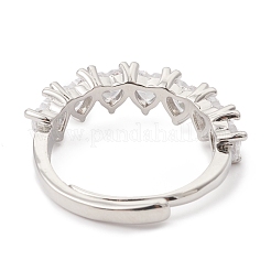 Verstellbarer Ring mit klarem Zirkonia-Herz&nbsp;RJEW-F124-05P
