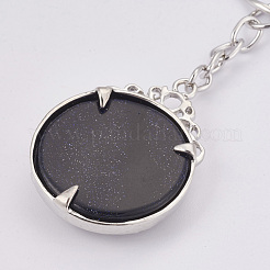 Synthetischer blauer Goldstein keychain&nbsp;KEYC-P041-C03