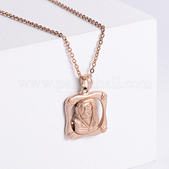 Collares colgantes de acero inoxidable con diseño religioso punk vintage de Jesús para hombres y mujeres.&nbsp;UE8533