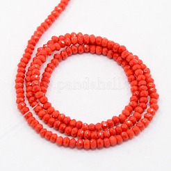 Undurchsichtige einfarbige Kristallglas facettierte Rondellperlen&nbsp;X-GLAA-F025-A08