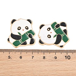 Panda mit Cabochons aus Bambuslegierung und Emaille&nbsp;AL-CBA1A6F-06KCG-C