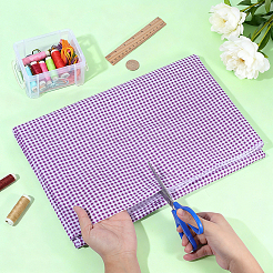 Tissu en fibres de coton tartan&nbsp;DIY-WH0504-685C