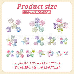 225 stücke 15 stile nachahmung perle acryl perlen&nbsp;OACR-ME0001-02