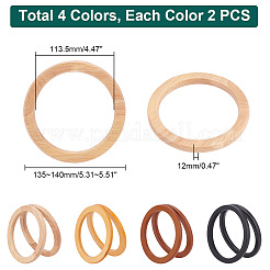 8 pieza de 4 asas de madera para monedero&nbsp;DIY-PH0013-67