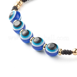 Geflochtene Harzperlenarmbänder des bösen Blicks&nbsp;BJEW-JB07011-02