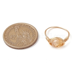 Ovale Fingerringe aus natürlichem Rosenquarz&nbsp;RJEW-JR00802