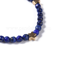 Braccialetti di perline intrecciate di lapislazzuli naturali (tinti).&nbsp;BJEW-JB04215-02