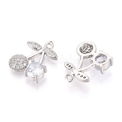 Pendentifs avec zircon cubiques à micro-pavés en laiton&nbsp;KK-T074-71P-01