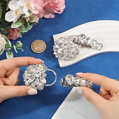 2 pz fermagli a scatto in lega di strass a forma di fiore&nbsp;FIND-FH0018-22A