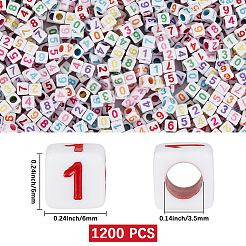 1200 Stück undurchsichtige weiße Acrylperlen&nbsp;MACR-PA0001-74