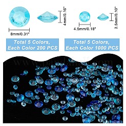 6000 pz. 10 stili di cabochon di strass acrilici con dorso a punta&nbsp;TACR-GA0001-07C