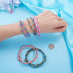 32 Stück 8 Stile Polyester & Spandex Kordel geflochtene Perlenarmbänder&nbsp;BJEW-TAC0066
