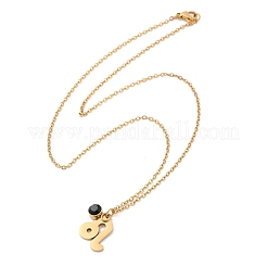 Collar con colgante de constelación de piedra de nacimiento con taladro de vidrio de acero inoxidable 304&nbsp;STAS-D305-08G-E