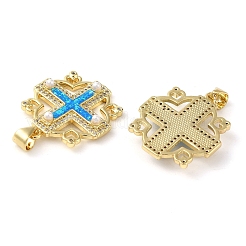 Porte micro ouvrent pendentifs zircone cubique en laiton de placage&nbsp;KK-P268-08B-G