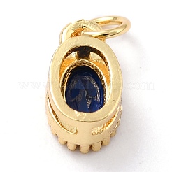 Ciondoli in vero ottone placcato oro 18k con zirconi cubici intarsiati&nbsp;ZIRC-L100-079G-02
