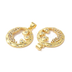 Pendenti in zirconi cubici trasparenti in micro pavè di ottone&nbsp;ZIRC-L103-030G