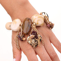 Bracelets à breloques en alliage avec cœur exagéré&nbsp;WGF0345-01