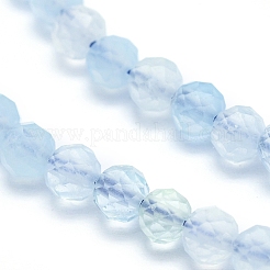 Natürliche Aquamarin Perlen Stränge&nbsp;G-D0003-E85-4MM