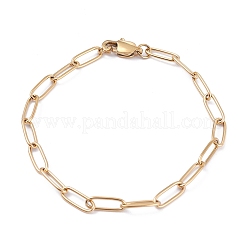 PVD-Vakuumbeschichtung 304 Edelstahl-Büroklammer-Kettenarmbänder&nbsp;BJEW-I295-15G