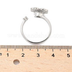 Clover drehbarer offener Ring für Frauen&nbsp;RJEW-M139-12P
