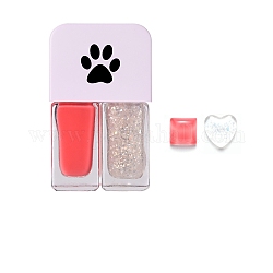 12 ml zweifarbiger Nagellack, für Nail Art Design, schnell trocknend, Nagelkunst Zubehör, Orangerosa, 60x36x18 mm