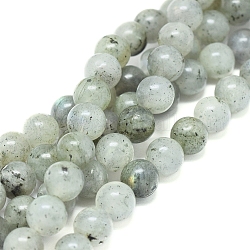Natural Labradorite Beads Strands, Round, 8mm, Hole: 1mm, about 47pcs/Strand, 15.75 inch(40cm)