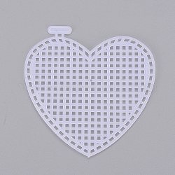 Formes de toile en plastique coeur bricolage, pour les projets de broderie, dessous de verre et artisanat, blanc, 78x75x1.5mm