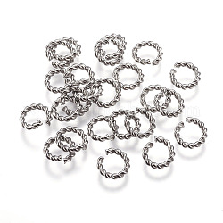 304 anelli di salto in acciaio inox, anelli di salto aperti, ritorto, colore acciaio inossidabile, 7.5x1.5 mm, diametro interno: 5 mm