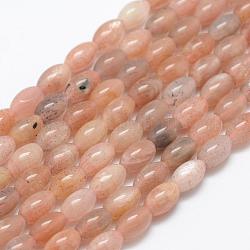 Chapelets de perles de sunstone naturelle naturelles, ovale, 8x5.5mm, Trou: 1mm, Environ 49 pcs/chapelet, 15.5 pouce (39.5 cm)