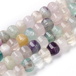 Chapelets de perles en fluorite naturel, tambour hexagonal, 11~12x8~8.5mm, Trou: 1.2mm, Environ 48 pcs/chapelet, 15.35 pouce (39 cm)