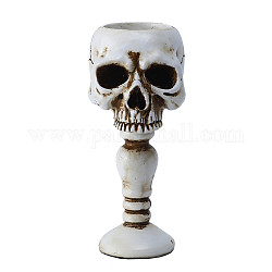 Bougeoirs en résine, décorations d'affichage, Halloween crâne, fumée blanche, 150x75x65mm