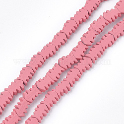 Spray dipinto non magnetici sintetici ematite fili, lisca di pesce, rosso violaceo chiaro, 8x6x3mm, Foro: 0.8 mm, circa 51~52pcs/filo, 15.7 pollice