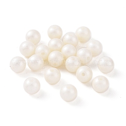 Perles d'imitation perles en plastique ABS, ronde, beige, 10mm, Trou: 2mm, environ 1064 pcs/500 g
