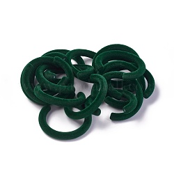 Perles acryliques flocky, lettre c forme, vert foncé, 47.5x44.5x6.6mm, Trou: 1.5mm, diamètre intérieur: 35 mm