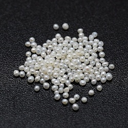 Perle coltivate d'acqua dolce perla naturale, Senza Buco / undrilled, tondo, bianco, 0.8~1mm