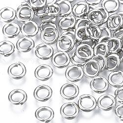 Anelli di salto, anelli di salto aperti, ottone, cadmio & nichel &piombo libero, platino, 5x1mm, 18 gauge, diametro interno: 3mm, circa 6000pcs/500g