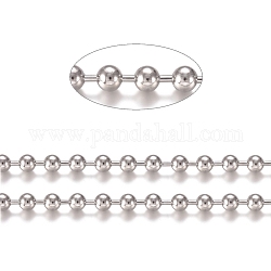 304 Stainless Steel Ball Chains, with Card Paper, Stainless Steel Color, 12mm