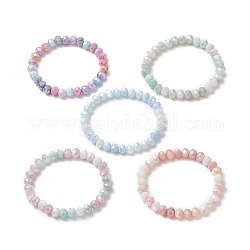 Glass Rondelle Beaded Bracelets for Women, Mixed Color, Inner Diameter: 2 inch(4.95cm)