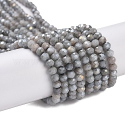 Fili di perle di vetro elettrolitico sfaccettato, ab colore placcato, rondelle, grigio, 4x3mm, Foro: 0.9 mm, circa 112pcs/filo, 16.14'' (41 cm)