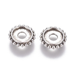 Perline di distanzaitore in lega, cadmio & nichel &piombo libero, rondelle, argento antico, 10x2mm, Foro: 3 mm