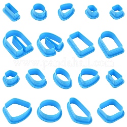 ABS Plastic Cookie Cutters, Geometrical Shape, Deep Sky Blue, Package Size: 200x110x25mm