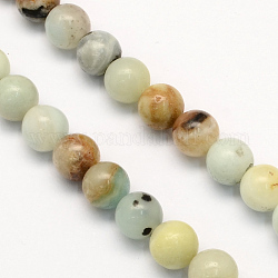 Natural Flower Amazonite Round Beads Strands, 10.5mm, Hole: 1.2mm, about 36pcs/strand, 15.7 inch