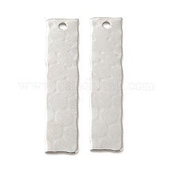 Pendentifs de placage en laiton, charme rectangle, platine, 26.5x6x0.5mm, Trou: 1.2mm